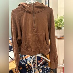 Target - Brown Half-Zip Hoodie cropped